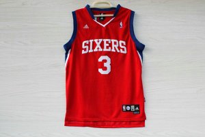 Maillot De Basket Philadelphia 76ers Allen Iverson 3 Engrener Rouge